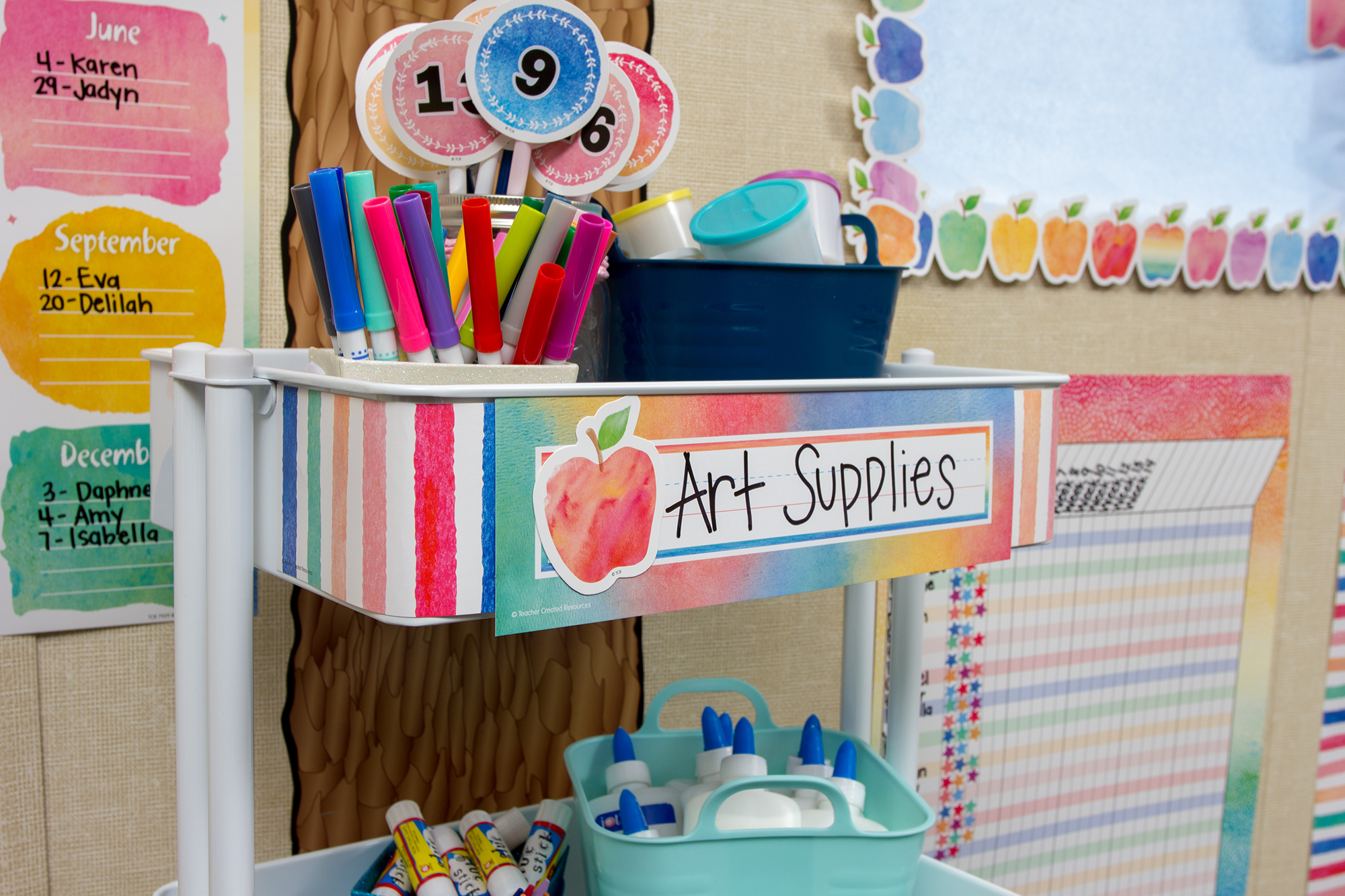 Watercolor Flat Name Plates