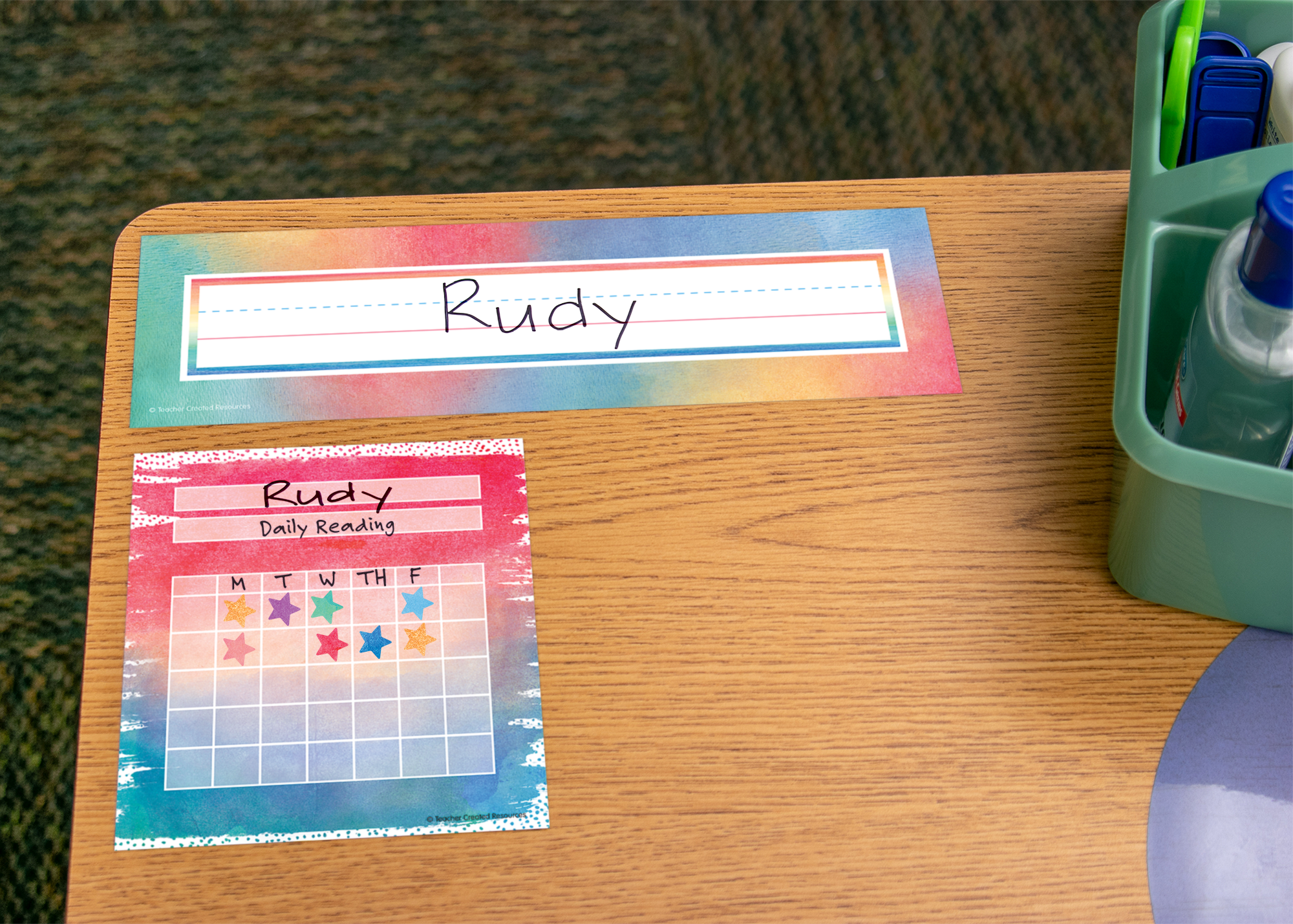 Watercolor Flat Name Plates