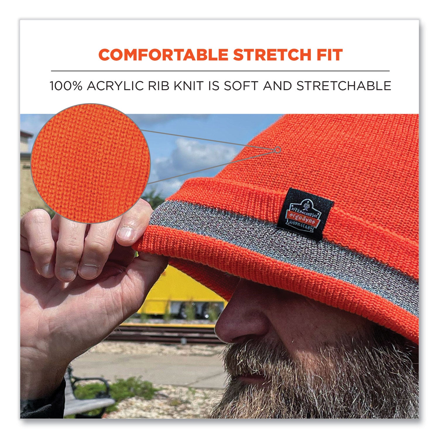 Ergodyne 6803 Reflective Winter Hats - Acrylic - Orange