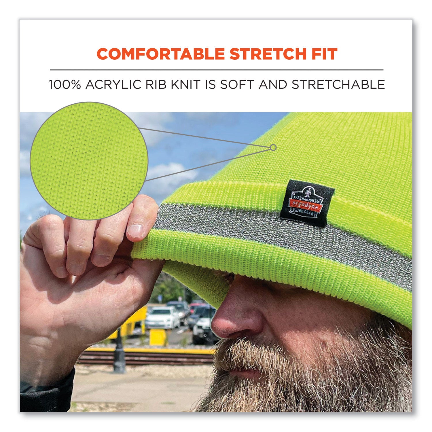 Ergodyne 6803 Reflective Winter Hats - Acrylic - Lime