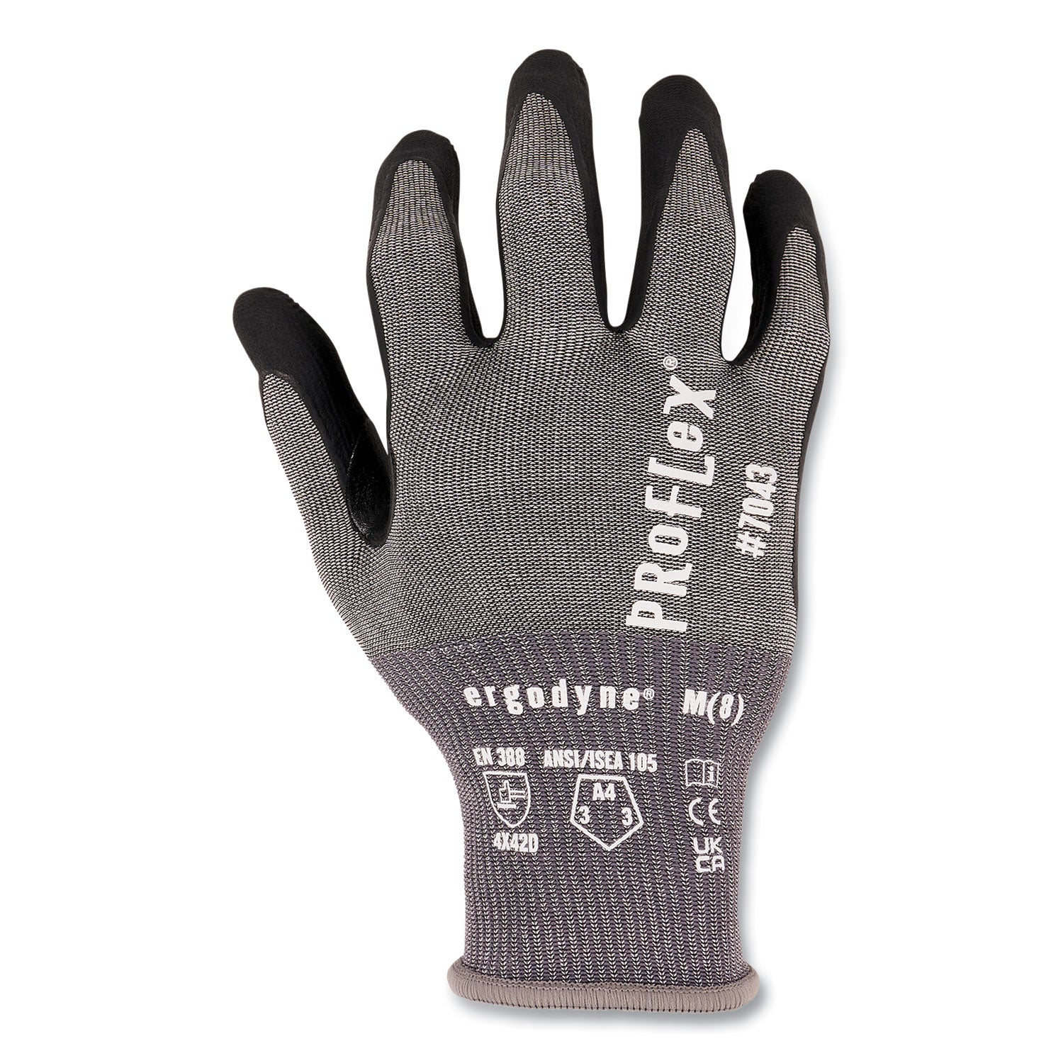 ProFlex 7043 ANSI A4 Nitrile Coated CR Gloves, Gray, Large, 1 Pair
