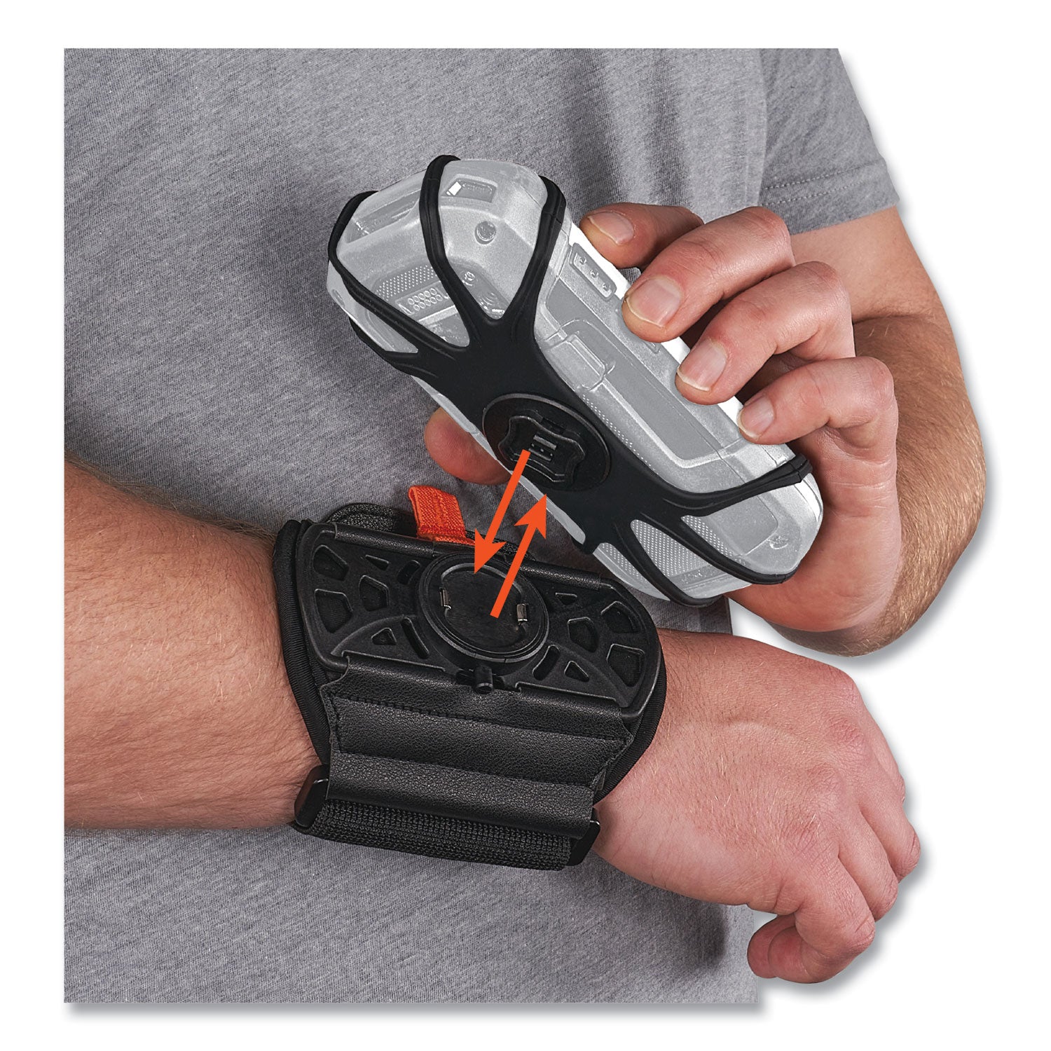 Ergodyne Squids 5545 Wrist Mount, Black, Landscape/Portrait Orientation, 360° Rotation, Flexible Fit, Includes Extended Strap, 1 Each