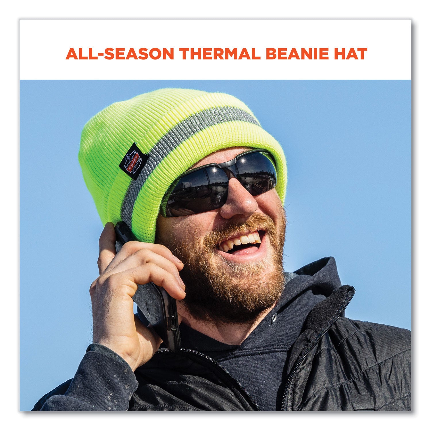 Ergodyne 6803 Reflective Winter Hats - Acrylic - Lime