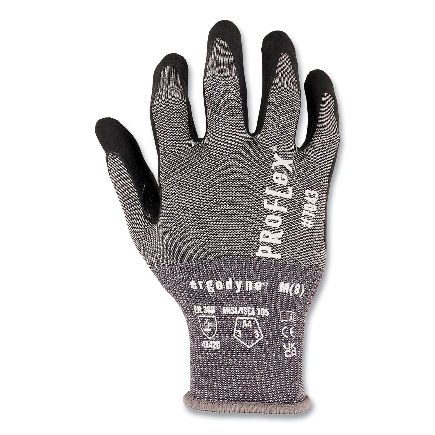 Ergodyne ProFlex 7043 Nitrile-Coated Cut-Resistant Gloves, XXL, Gray, HPPE/Nylon Spandex, 18-Gauge, Touchscreen Capable, Machine Washable, 2 Pairs per Pack