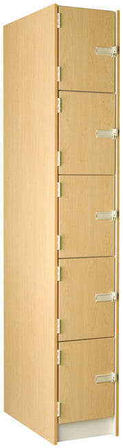 Deep Instrument Storage, Door Style: Solid Doors, Battle Creek Oak, 84"H x 14"W x 29"D