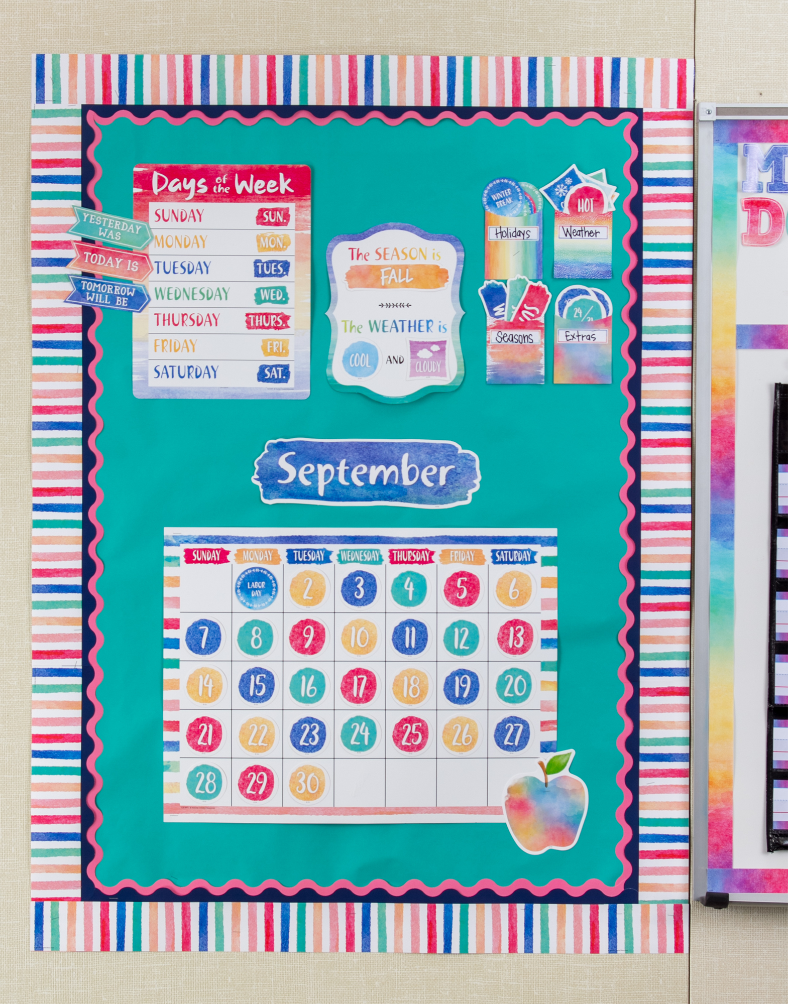 Watercolor Calendar Bulletin Board