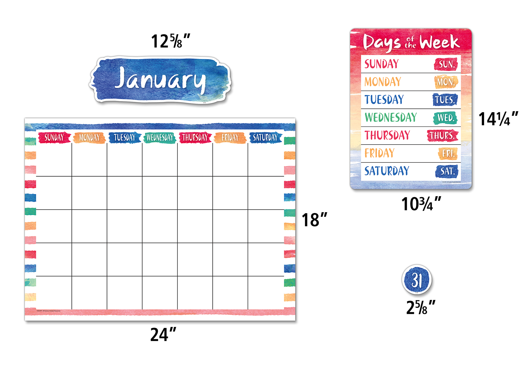 Watercolor Calendar Bulletin Board