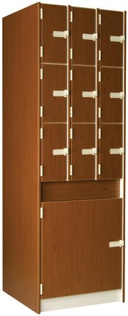 Deep Instrument Storage, Door Style: Solid Doors, Battle Creek Oak, 84"H x 27"W x 29"D, 295LB