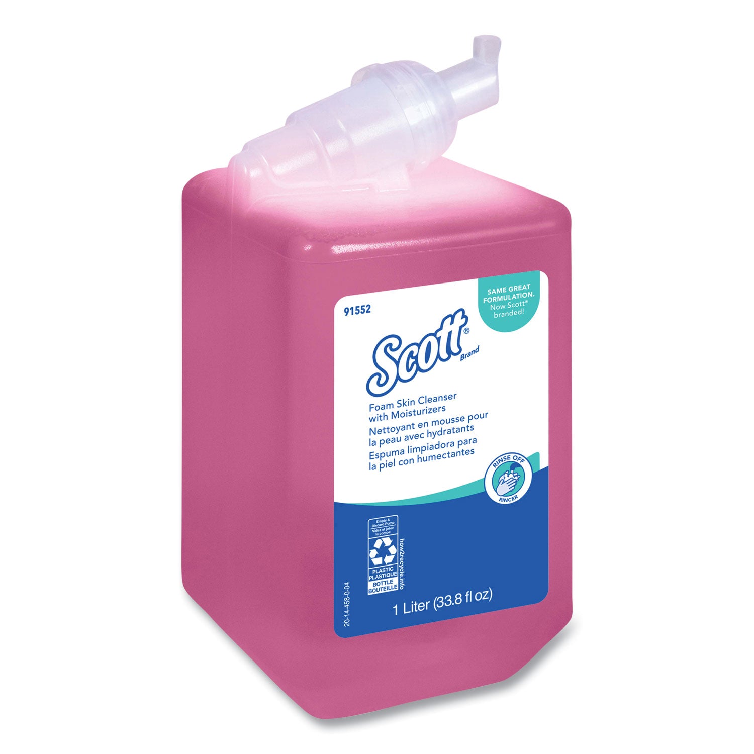 Scott Foam Skin Cleanser w/Moisturizers - Floral Scent - 1.06 quart - Hands-free Dispenser - Kill Germs - Office, Healthcare - Moisturizing - Pink - 1 Each