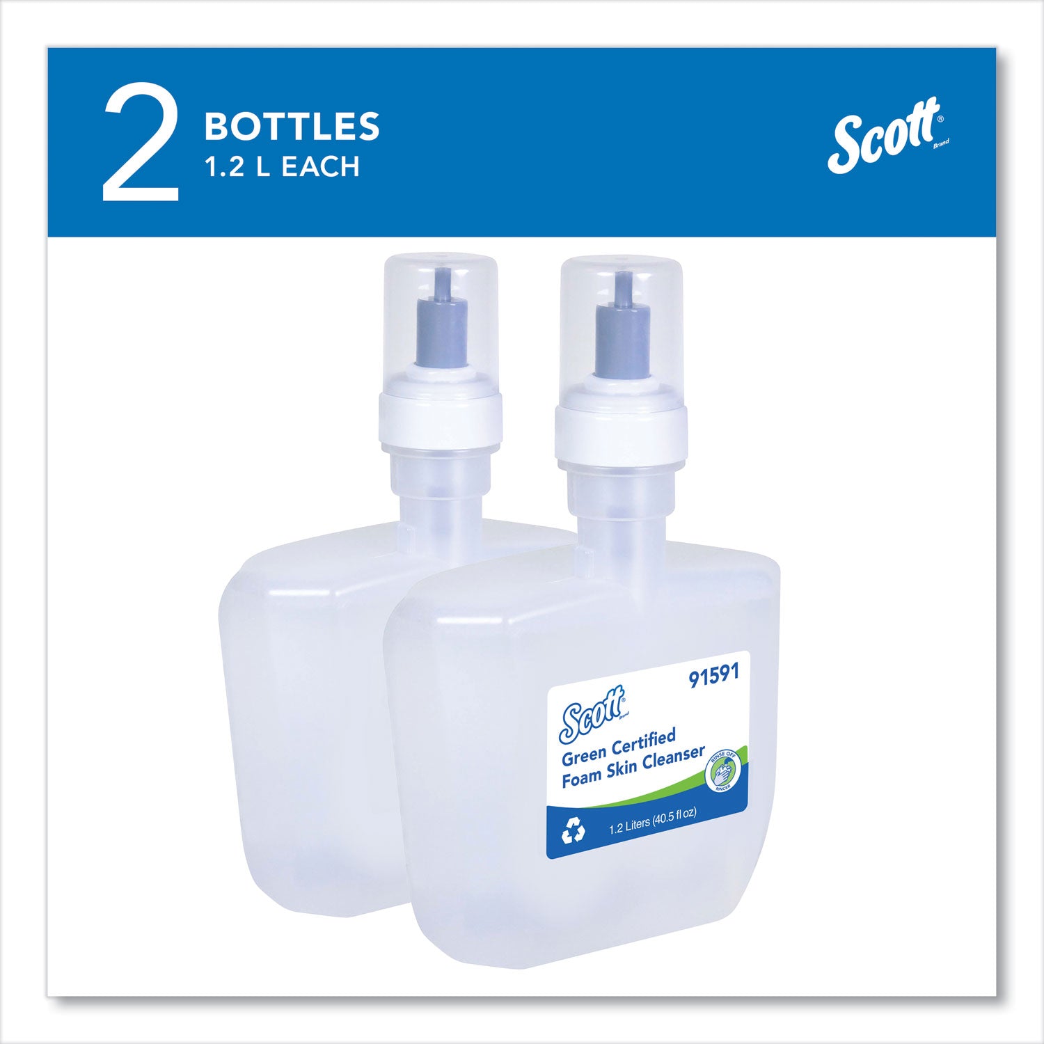 Scott Green Certified Foam Hand Soap - Foam - 1.27 quart - Applicable on Hand - Dye-free, Fragrance-free - 2 / Carton