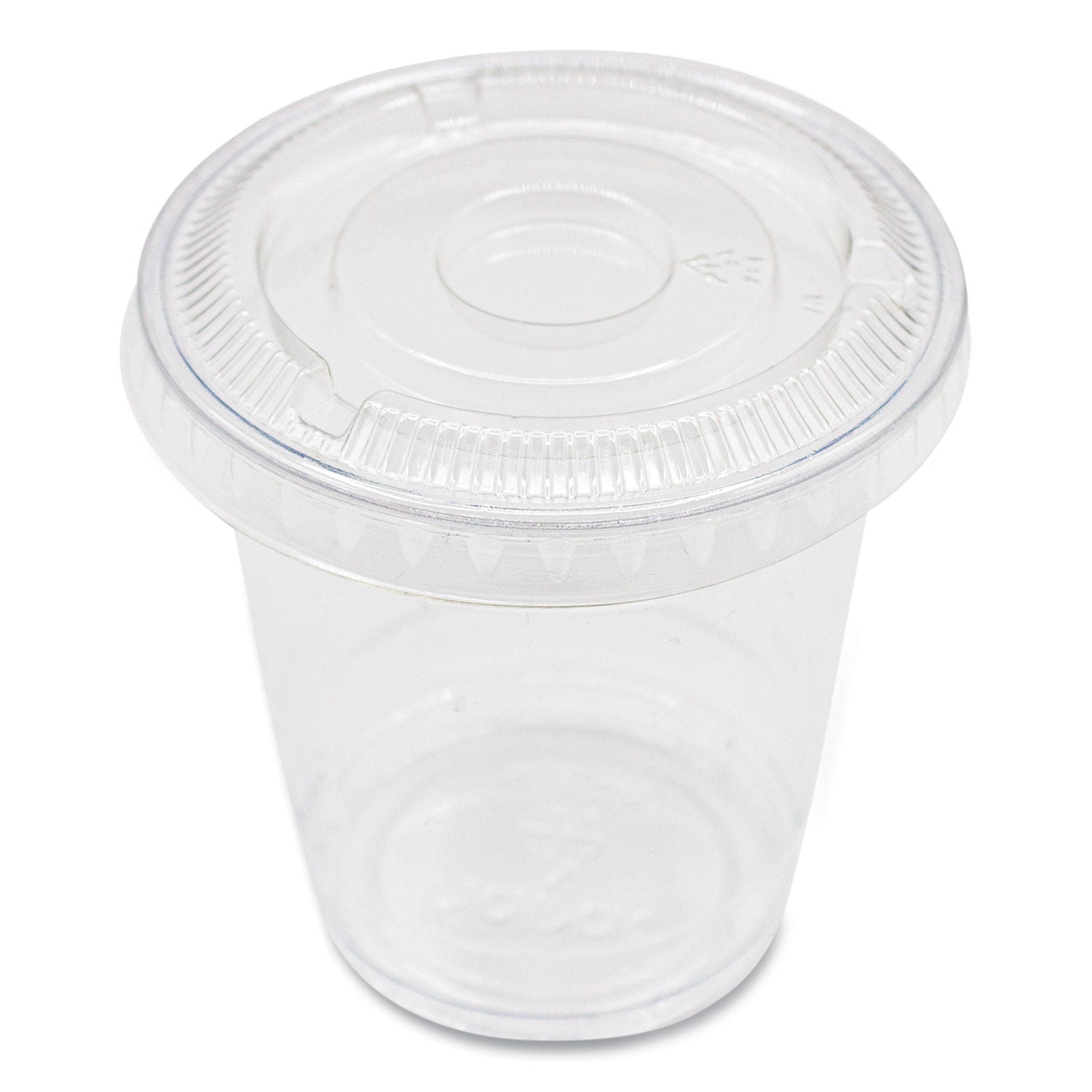 PET Lids, No Hole Flat Lid, Fits 8 oz to 10 oz Cold Cups, Plastic, Clear, 1,000/Carton