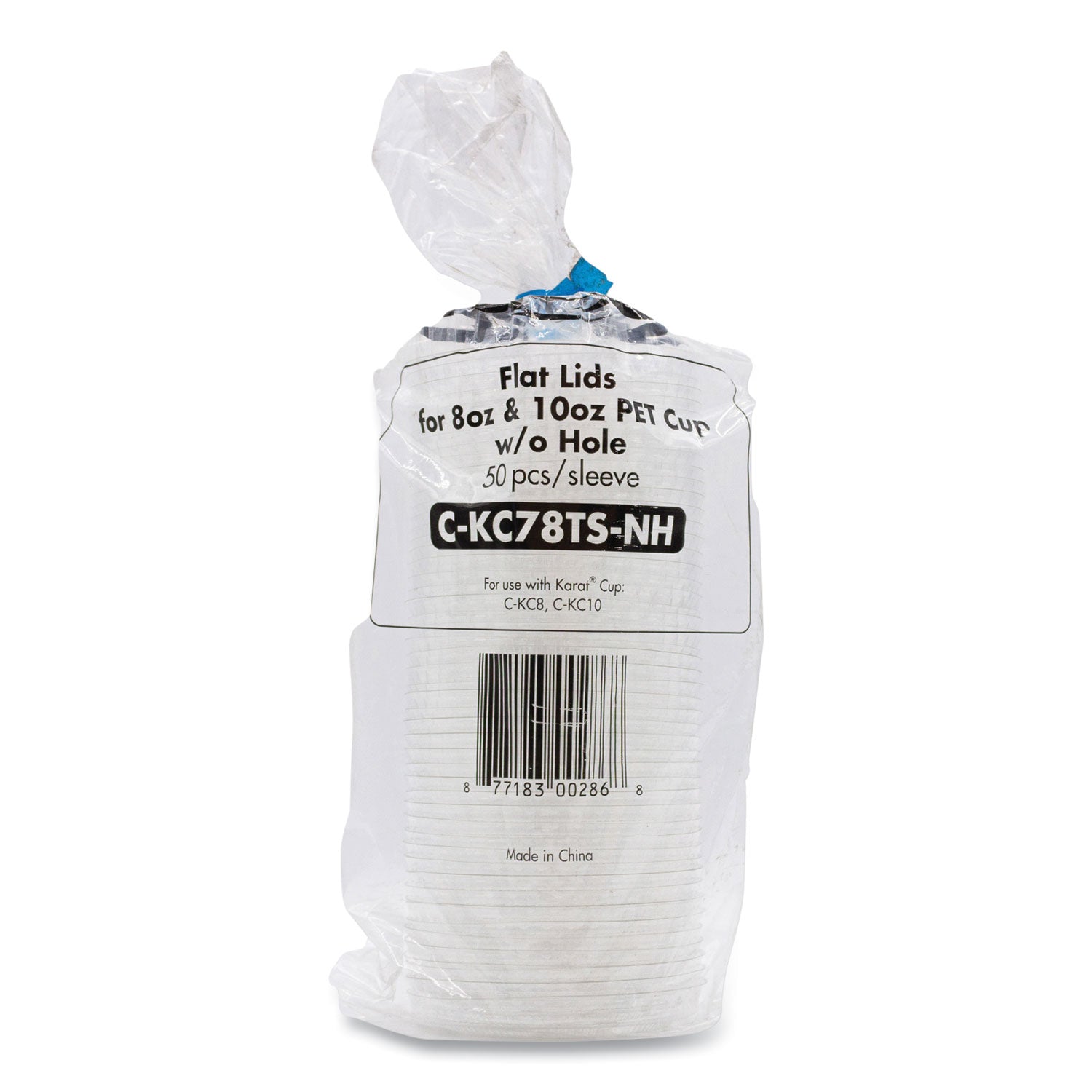 PET Lids, No Hole Flat Lid, Fits 8 oz to 10 oz Cold Cups, Plastic, Clear, 1,000/Carton