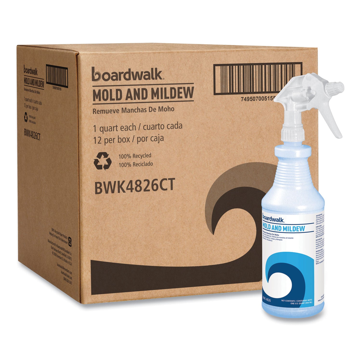 Mold and Mildew Remover with Bleach, Ready to Use, Floral Scent, 32 oz Bottle, 12/Carton