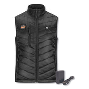 Ergodyne N-Ferno 6495 Rechargeable Heated Vest, 3XL, 51.5" Waist, Black, Polyester/Spandex, Zipper Closure, 5 Pockets, Insulated, Lightweight, Breathable, Adjustable, 1 Each