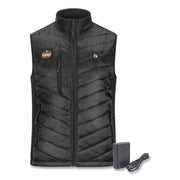 Ergodyne N-Ferno 6495 Rechargeable Heated Vest, 4XL, 53" Waist, Black, Polyester/Spandex, 5 Pockets, Zipper Closure, Insulated, Lightweight, Breathable, Adjustable, 1 Each