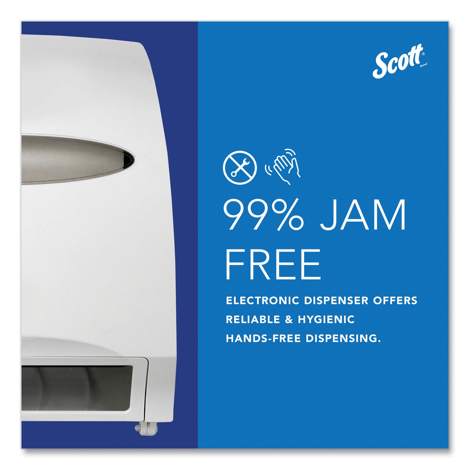 Scott Essential Automatic Hard Roll Towel Dispenser - Touchless Dispenser - 15.8" Height x 12.7" Width x 9.6" Depth - White - Durable, Key Lock, Jam Resistant - 1 Carton