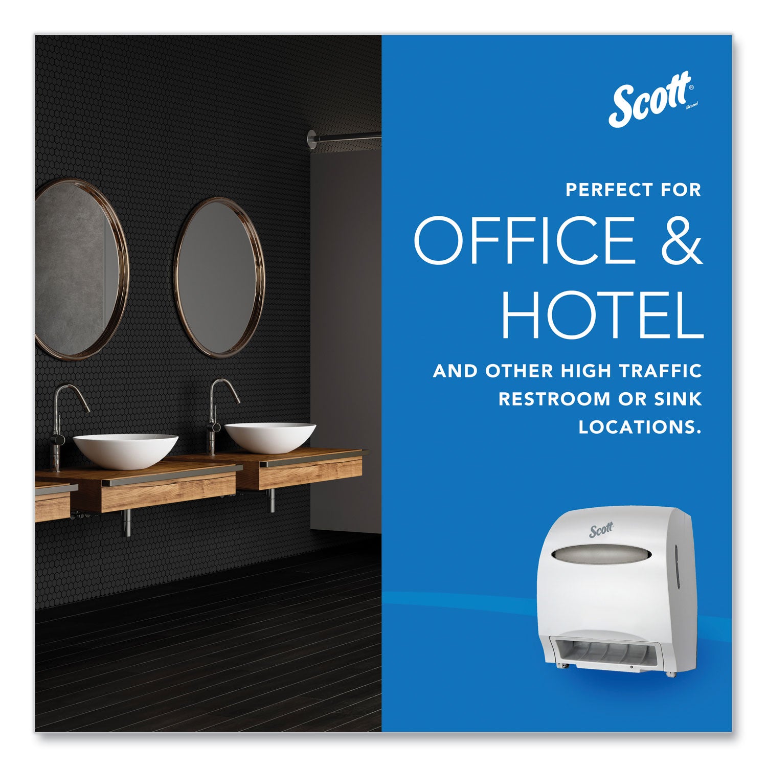 Scott Essential Automatic Hard Roll Towel Dispenser - Touchless Dispenser - 15.8" Height x 12.7" Width x 9.6" Depth - White - Durable, Key Lock, Jam Resistant - 1 Carton