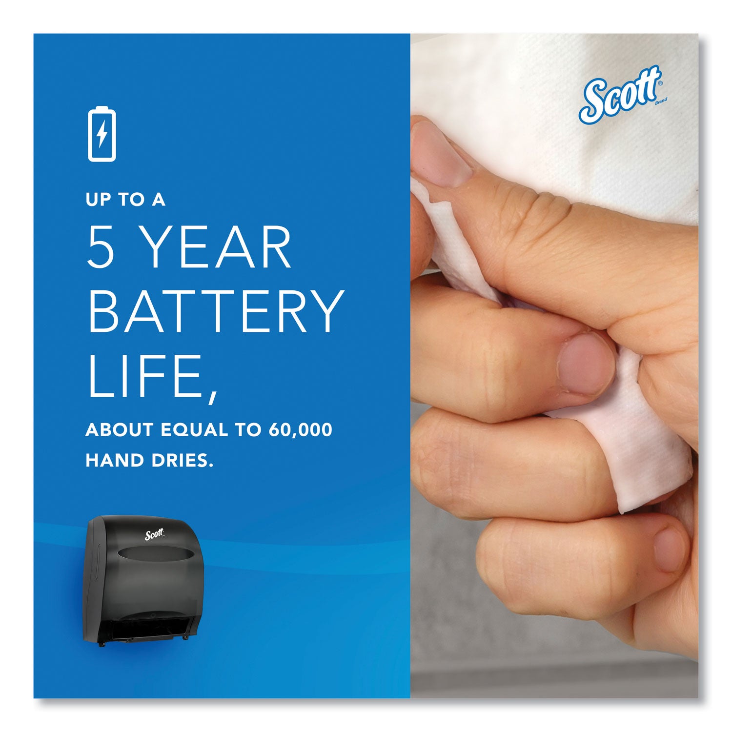 Scott Essential Automatic Hard Roll Towel Dispenser - Touchless Dispenser - 15.8" Height x 12.7" Width x 9.6" Depth - Black - Durable, Key Lock, Jam Resistant, Emergency Feed Knob, Spring Lock - 1 Carton
