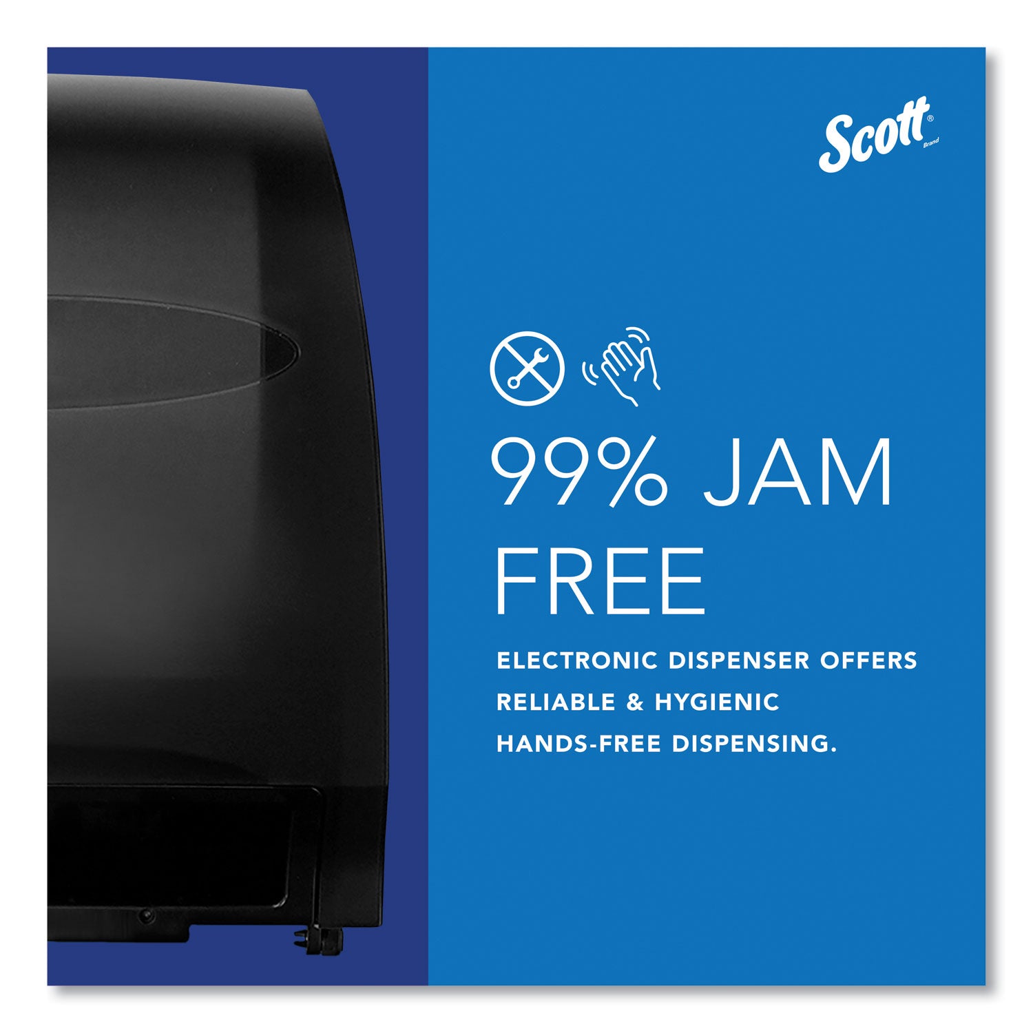 Scott Essential Automatic Hard Roll Towel Dispenser - Touchless Dispenser - 15.8" Height x 12.7" Width x 9.6" Depth - Black - Durable, Key Lock, Jam Resistant, Emergency Feed Knob, Spring Lock - 1 Carton
