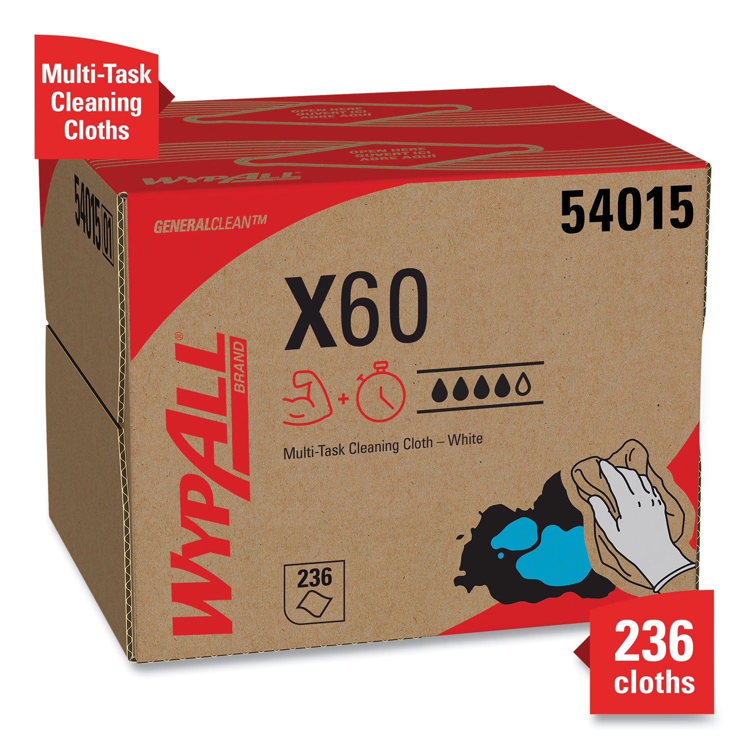 11.10" Width x 16.80" Length - White - Cloth/ - 236 / Carton