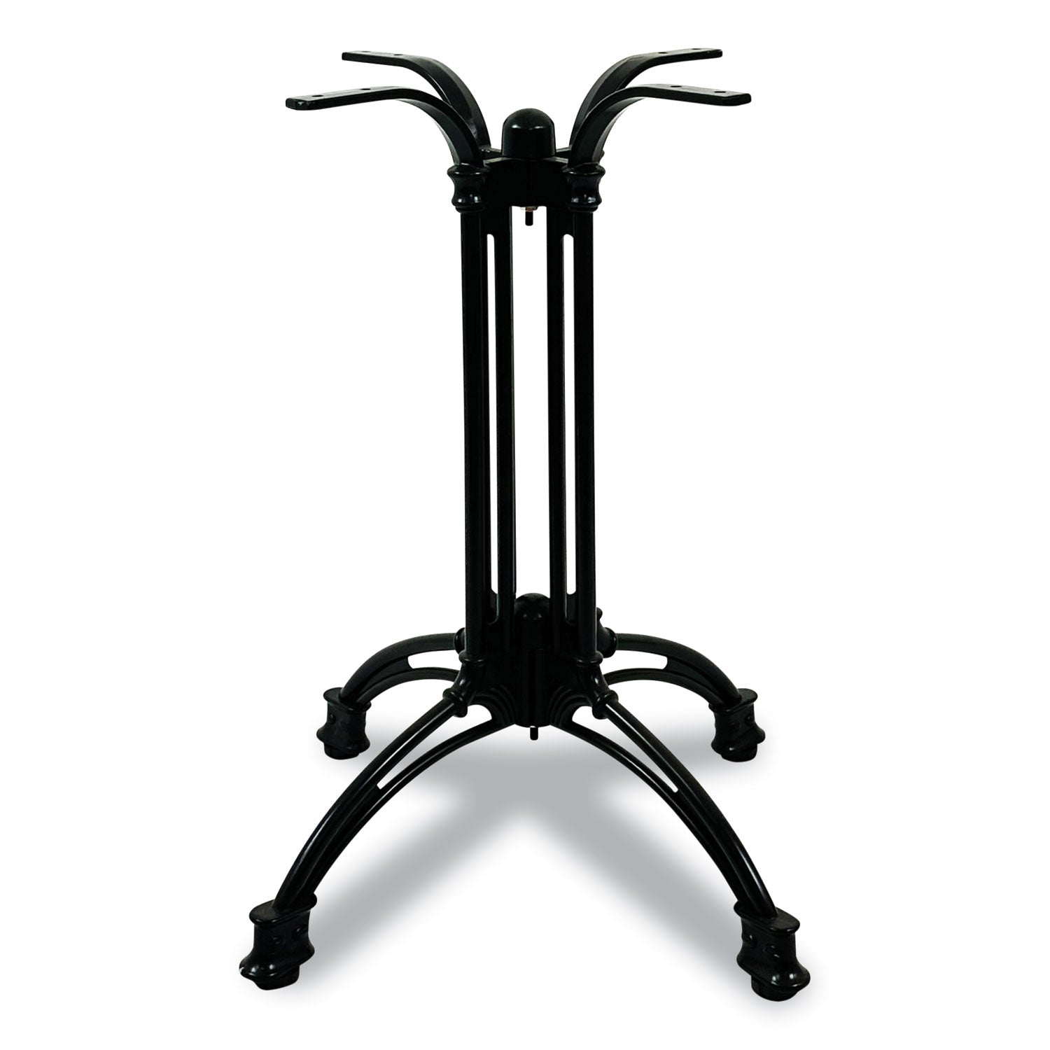 Topalit Tables, Round, 36" dia x 29"h, Silver Top, Black Iron Base/Legs