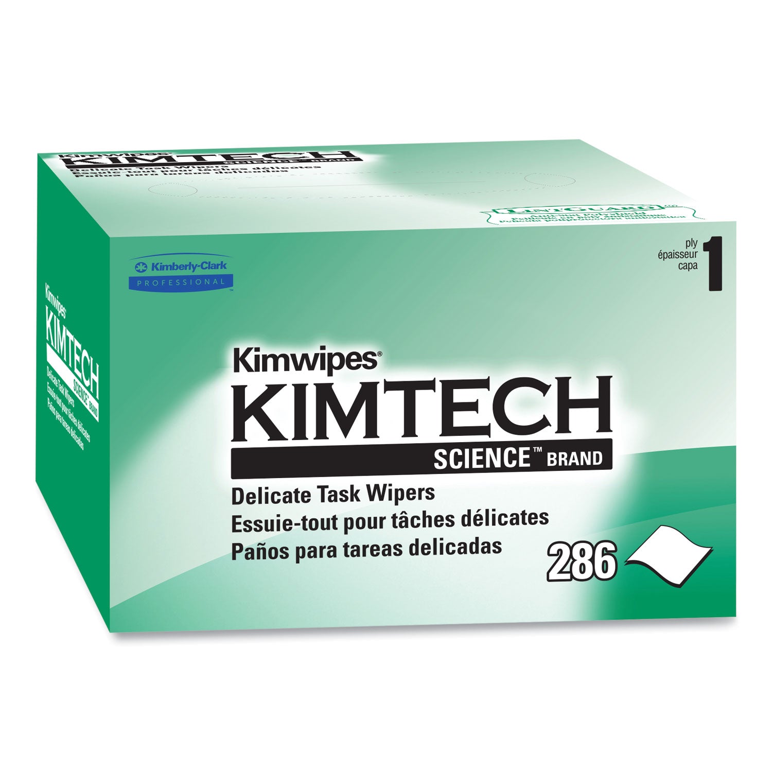 KIMTECH Science Kimwipes Delicate Task Wipers, 1 Ply, 4.39" x 8.20", White, Virgin Fiber, 286 Wipes per Pack, 1 Carton