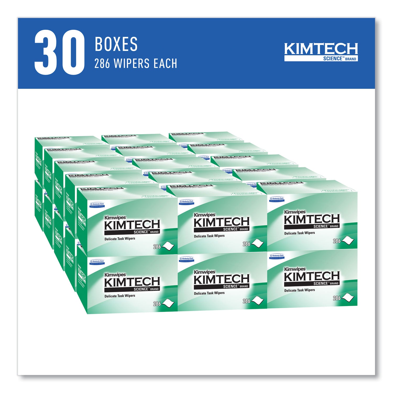 KIMTECH Science Kimwipes Delicate Task Wipers, 1 Ply, 4.39" x 8.20", White, Virgin Fiber, 286 Wipes per Pack, 1 Carton
