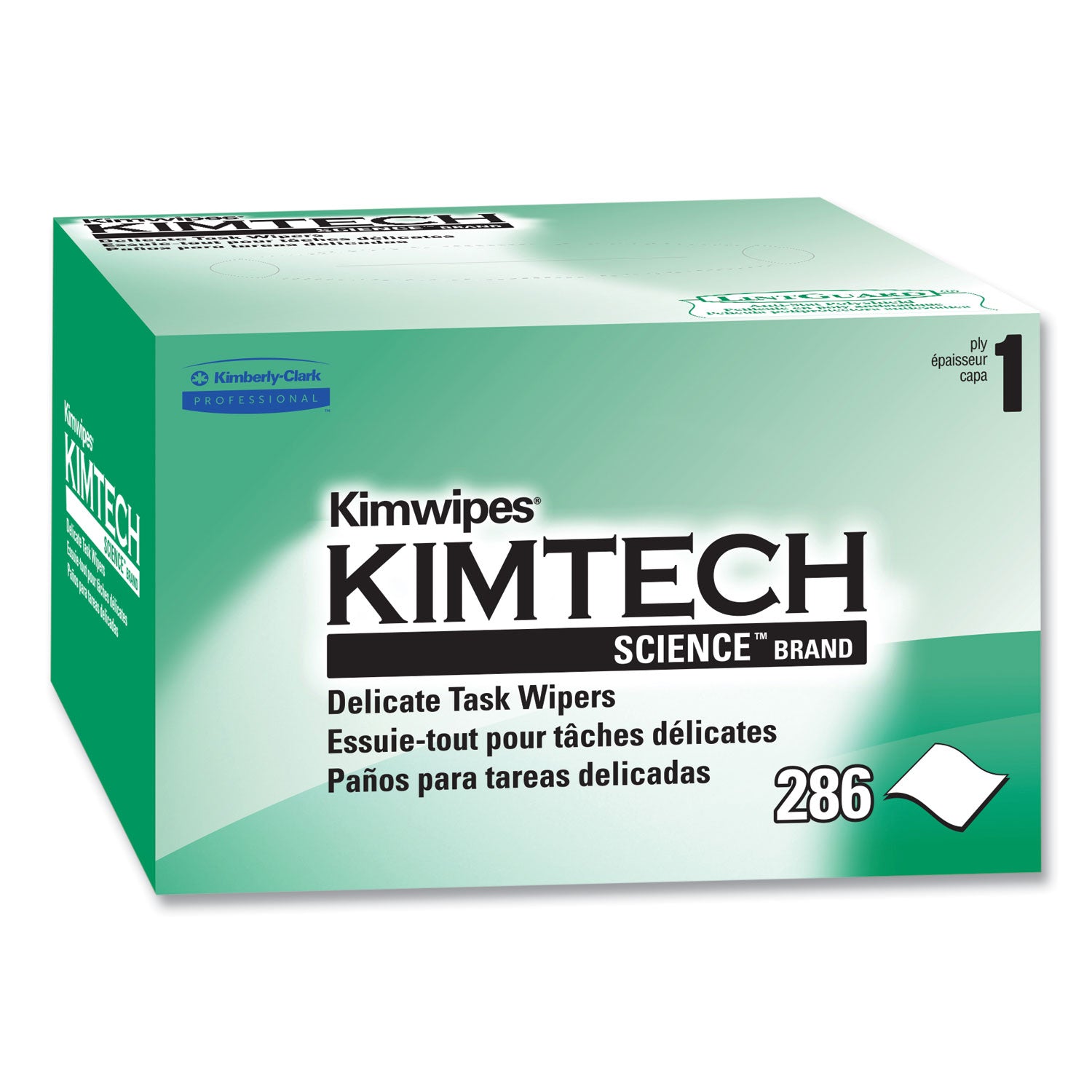KIMTECH Science Kimwipes Delicate Task Wipers - 1 Ply - 4.39" Width x 8.20" Length - White - 286 / Box