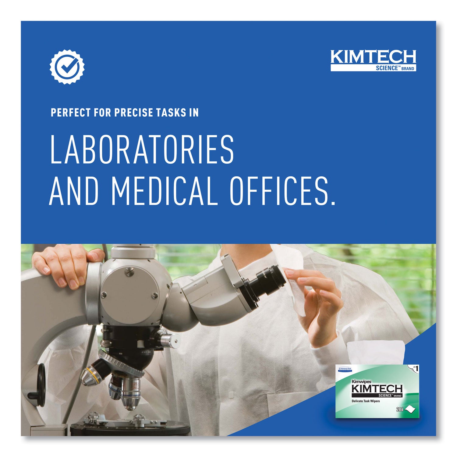 KIMTECH Science Kimwipes Delicate Task Wipers - 1 Ply - 4.39" Width x 8.20" Length - White - 286 / Box