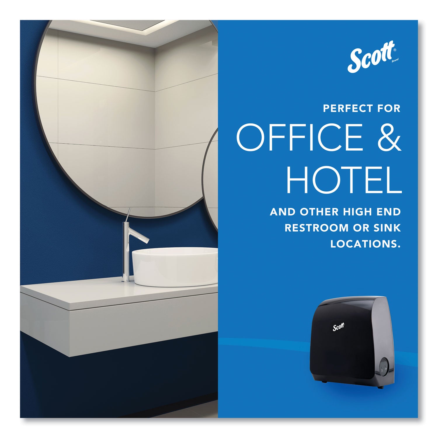 Scott Pro Manual Hard Roll Towel Dispenser - Roll Dispenser - 16.4" Height x 12.7" Width x 9.2" Depth - Black - Translucent, Durable, Key Lock - 1 Each