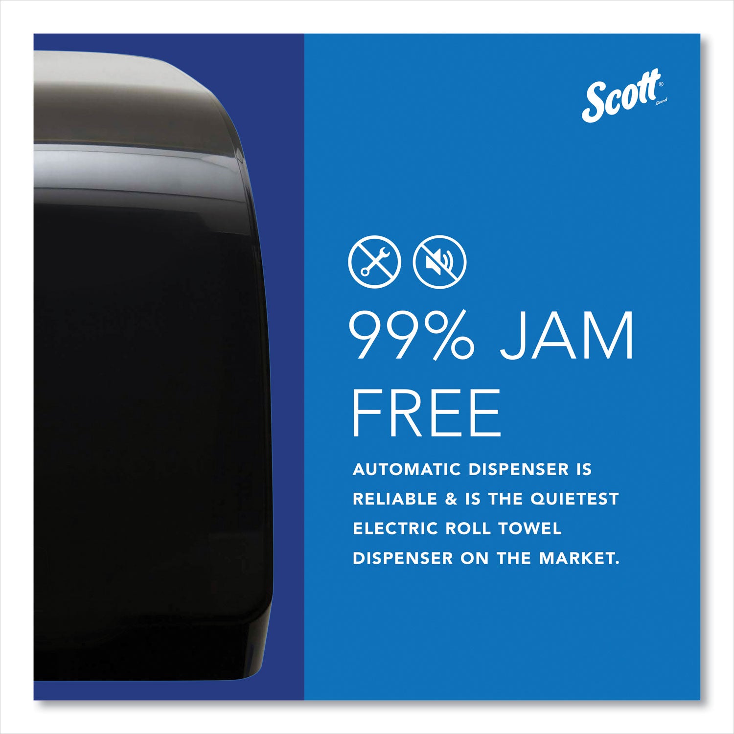 Scott Pro Automatic Hard Roll Towel Dispenser - Touchless Dispenser - 16.4" Height x 12.7" Width x 9.2" Depth - Black - Touch-free - 1 Each