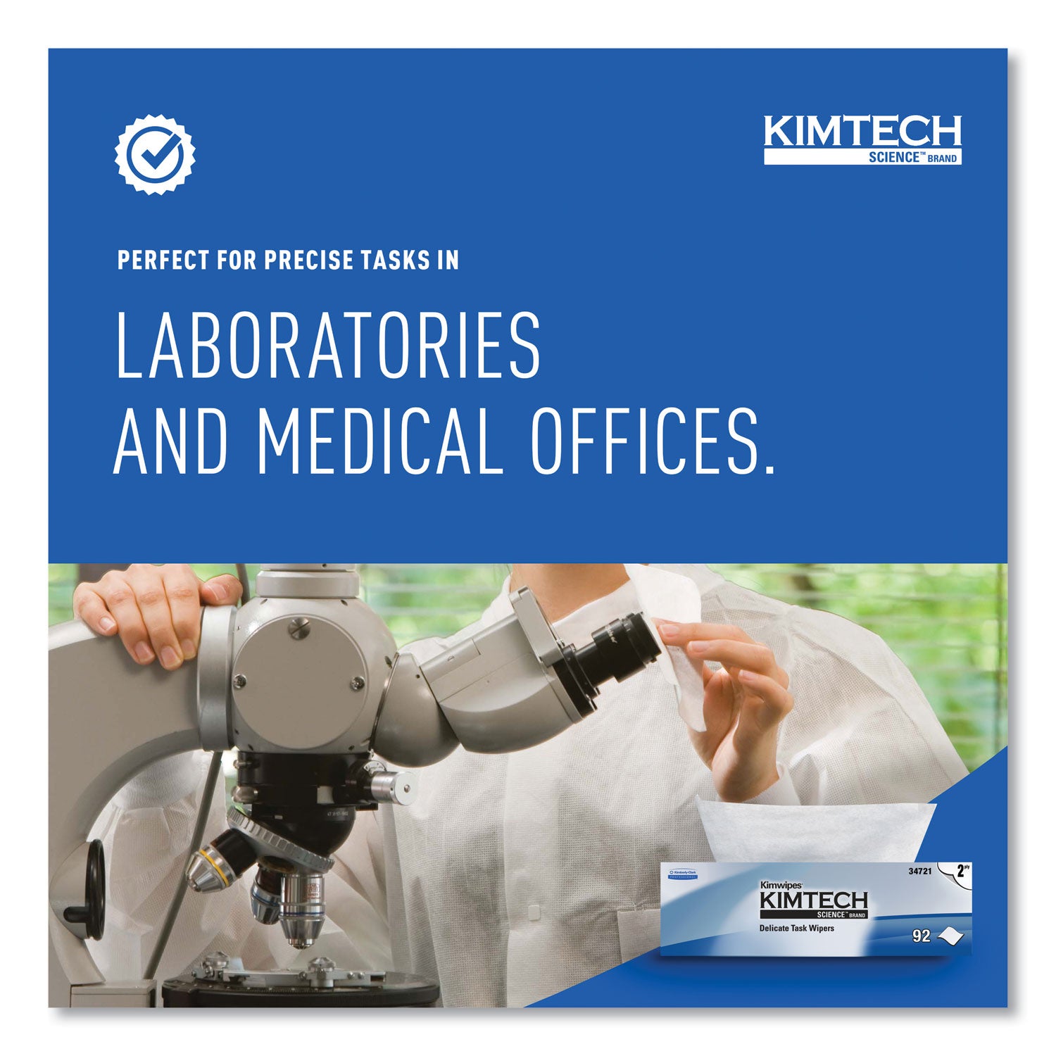 KIMTECH Science Kimwipes Delicate Task Wipers - 2 Ply - 14.40" Width x 16.40" Length - White - 92/Pack - 1 Carton