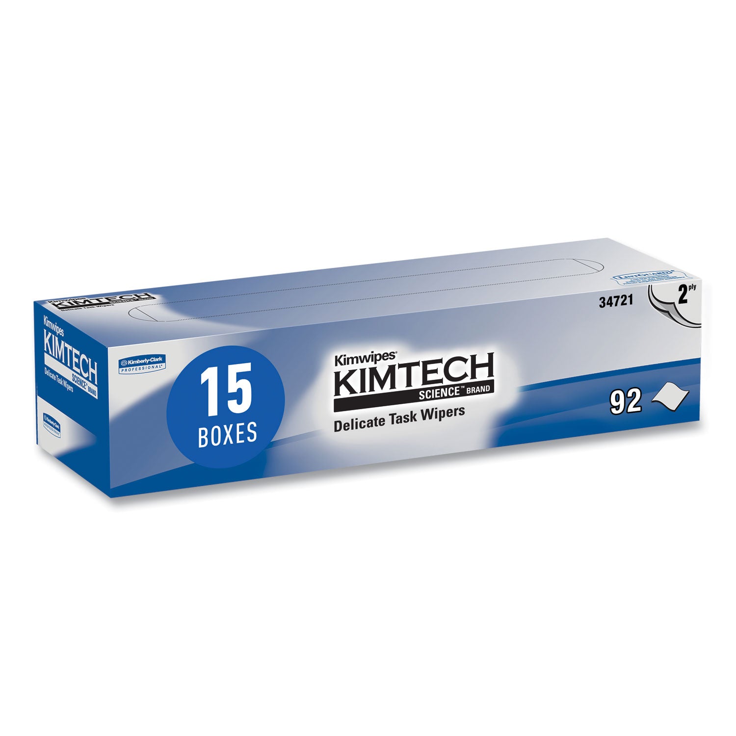 KIMTECH Science Kimwipes Delicate Task Wipers - 2 Ply - 14.40" Width x 16.40" Length - White - 92/Pack - 1 Carton
