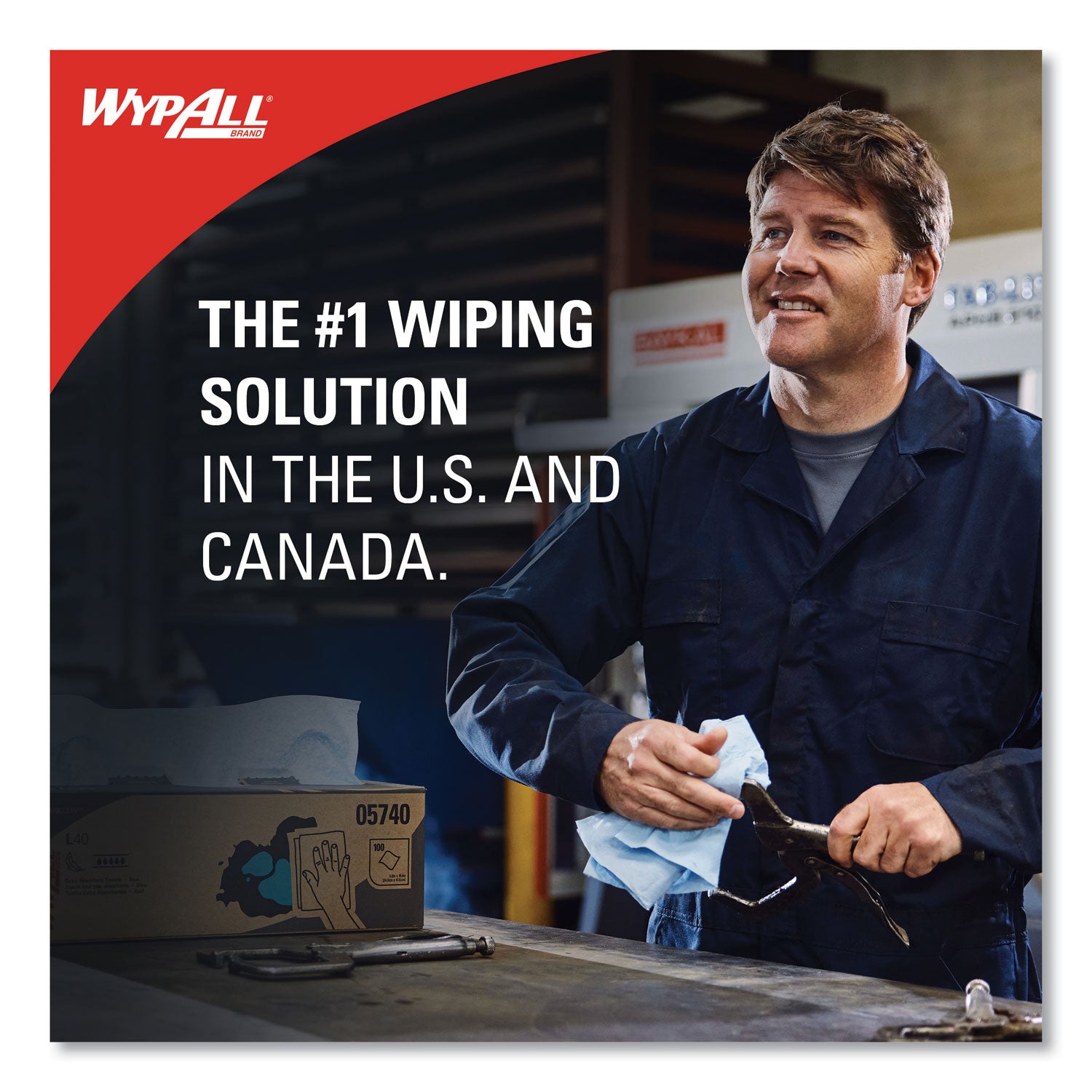 Wypall PowerClean X80 Heavy Duty Cloths, Quarter-fold, White, 12" x 12.5", 50 Cloths per Pack, 1 Carton