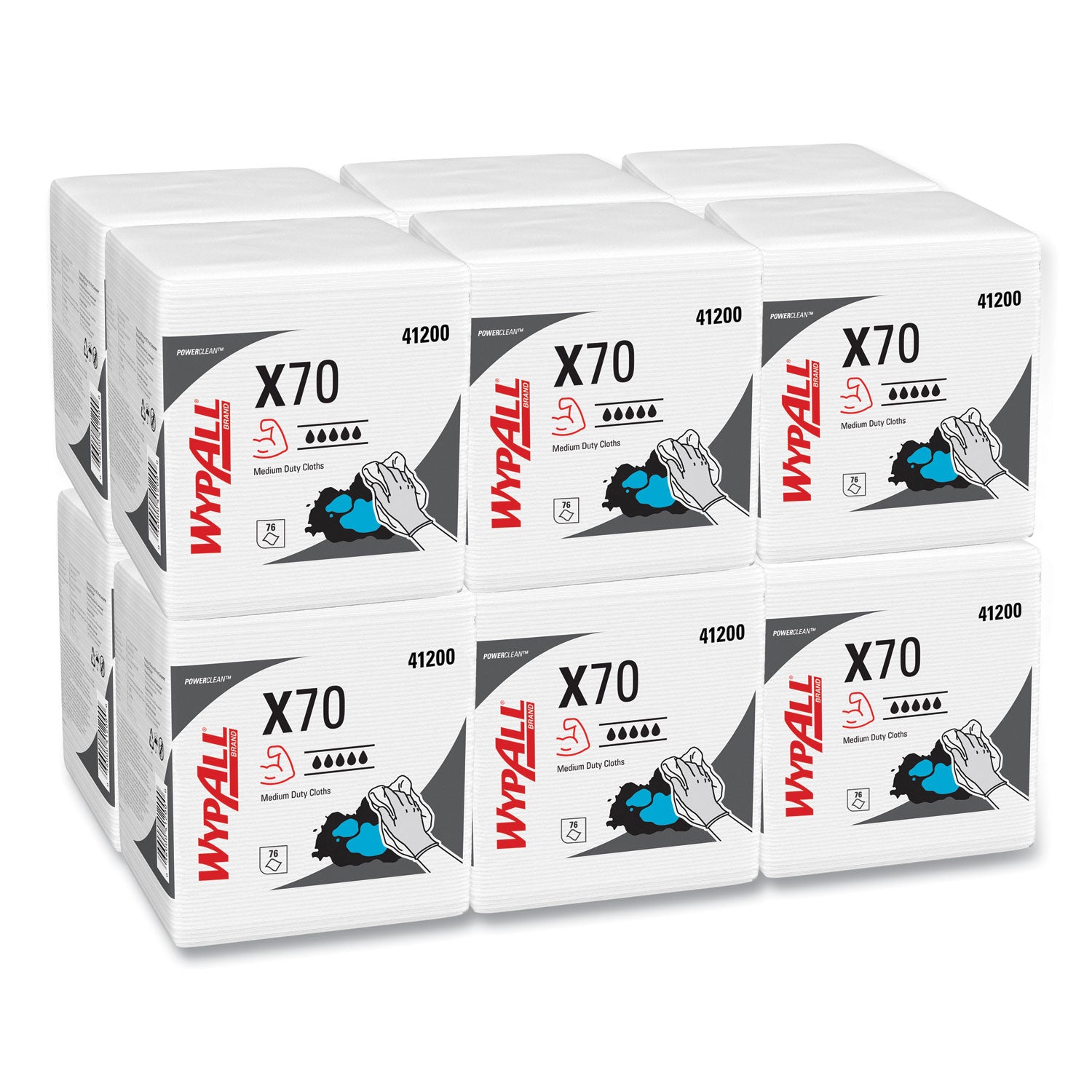 Quarter-fold - 12.50" Width x 12" Length - White - 76/Pack - 12 / Carton