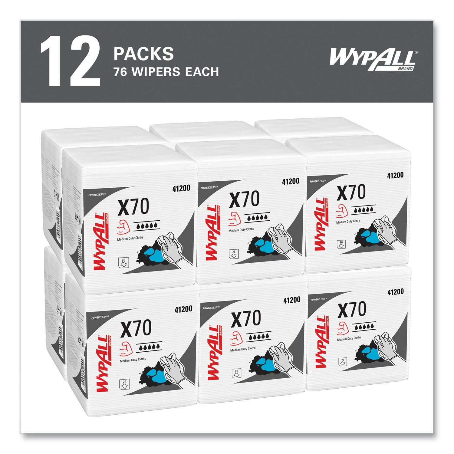 Quarter-fold - 12.50" Width x 12" Length - White - 76/Pack - 12 / Carton