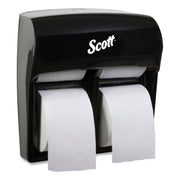 Scott Pro High-Capacity Coreless Standard Roll Toilet Paper Dispenser - Roll Dispenser - 4 x Roll - 12.8" Height x 11.3" Width x 6.2" Depth - Plastic - Black - Compact, Durable - 1 Each