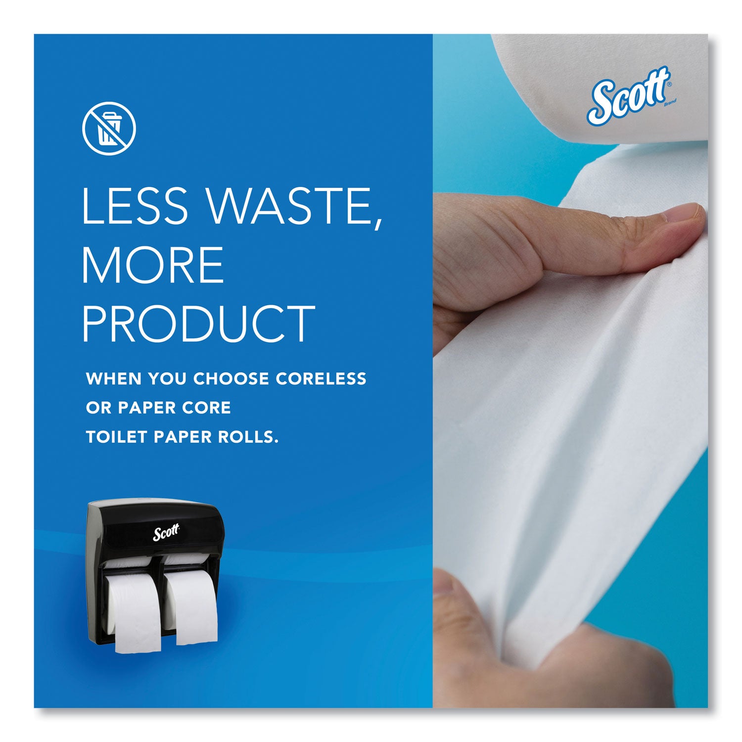 Scott Pro High-Capacity Coreless Standard Roll Toilet Paper Dispenser - Roll Dispenser - 4 x Roll - 12.8" Height x 11.3" Width x 6.2" Depth - Plastic - Black - Compact, Durable - 1 Each