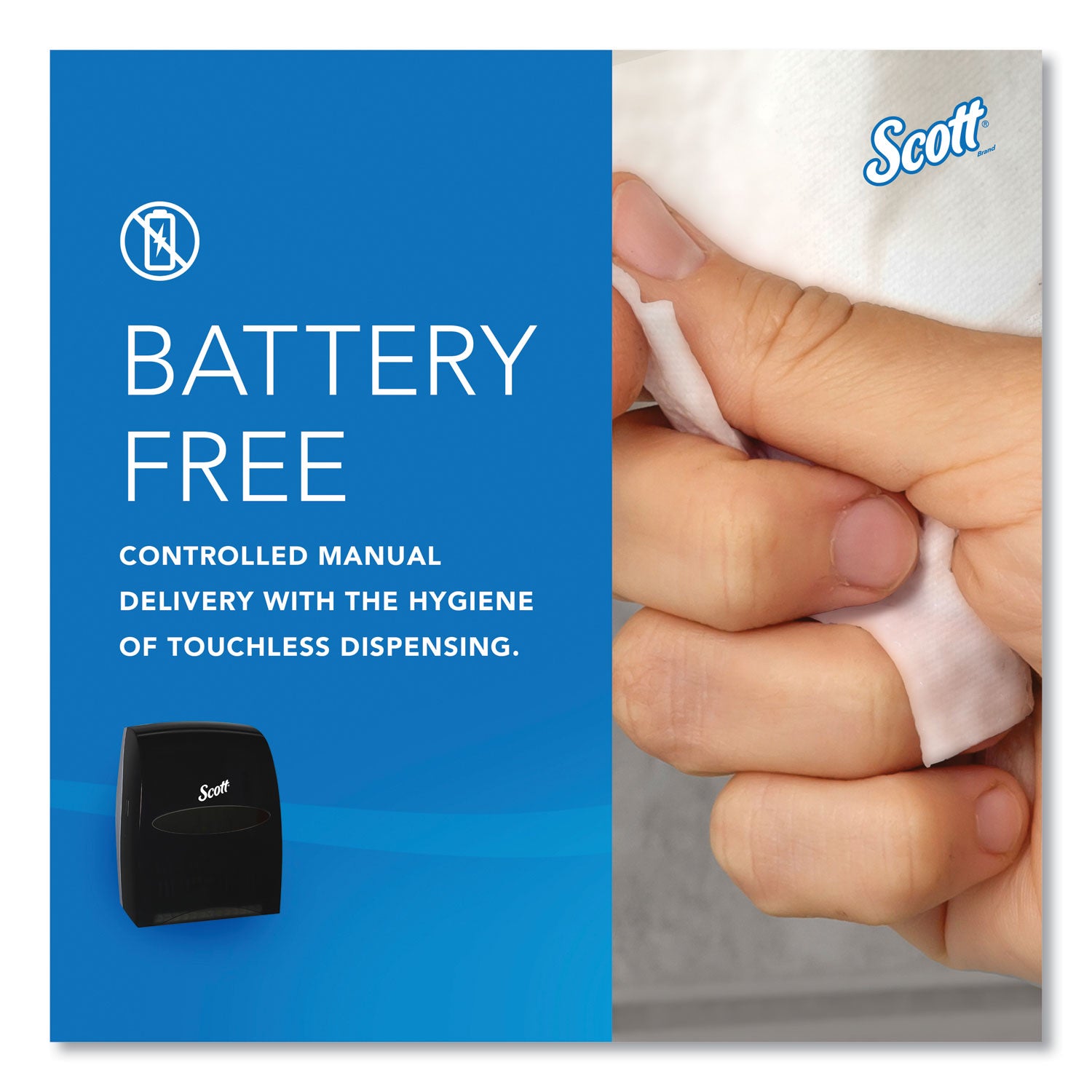 Scott Essential Manual Hard Towel Dispenser - Touchless Dispenser - 16.1" Height x 12.6" Width x 10.2" Depth - Black - 1 Carton
