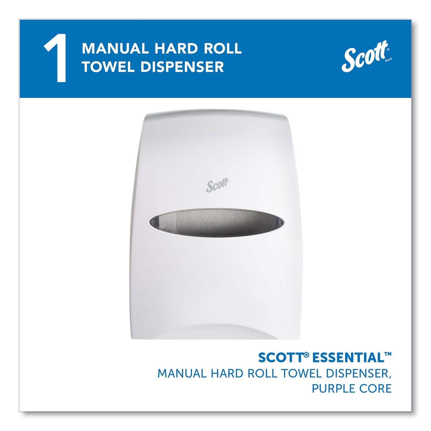 Scott Essential Manual Hard Towel Dispenser - Touchless Dispenser - 16.1" Height x 12.6" Width x 10.2" Depth - White - 1 Carton