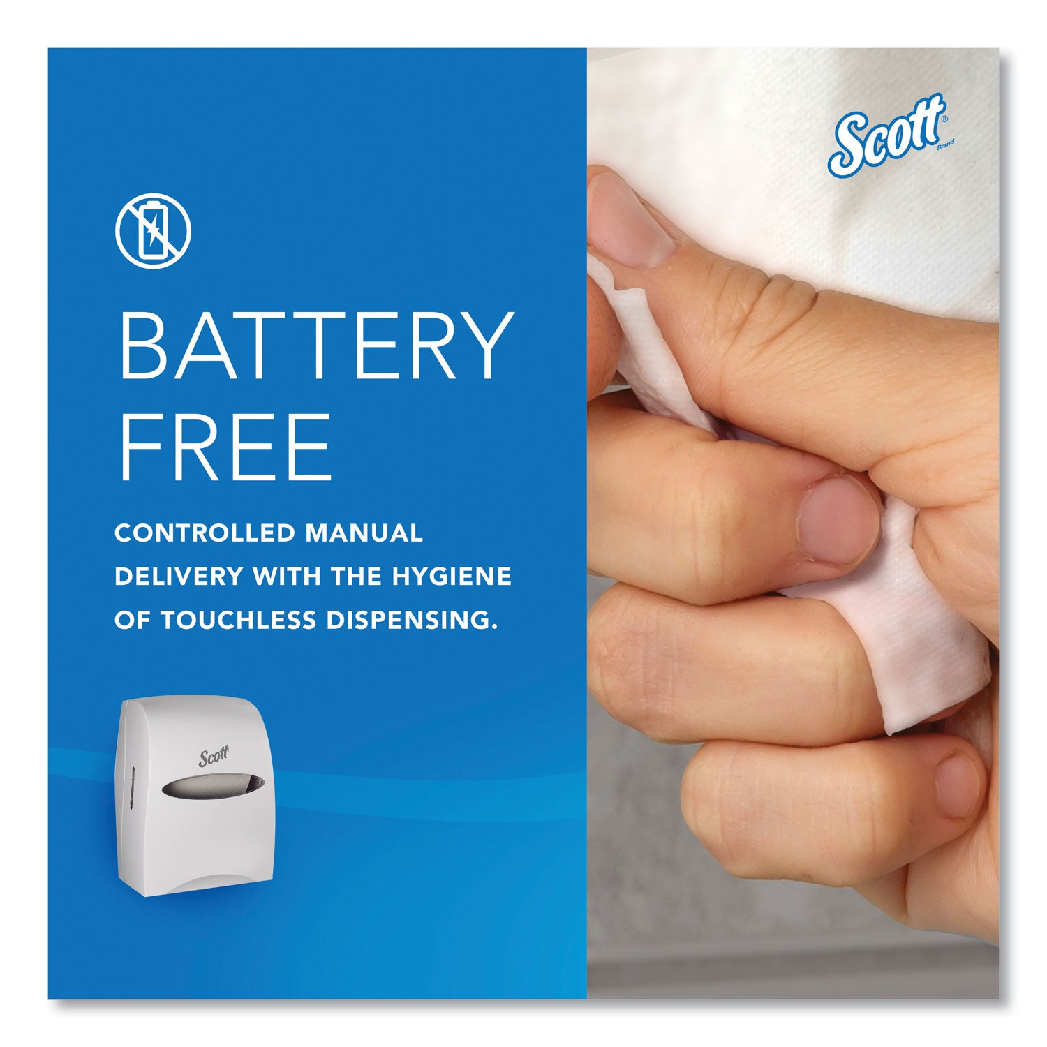 Scott Essential Manual Hard Towel Dispenser - Touchless Dispenser - 16.1" Height x 12.6" Width x 10.2" Depth - White - 1 Carton
