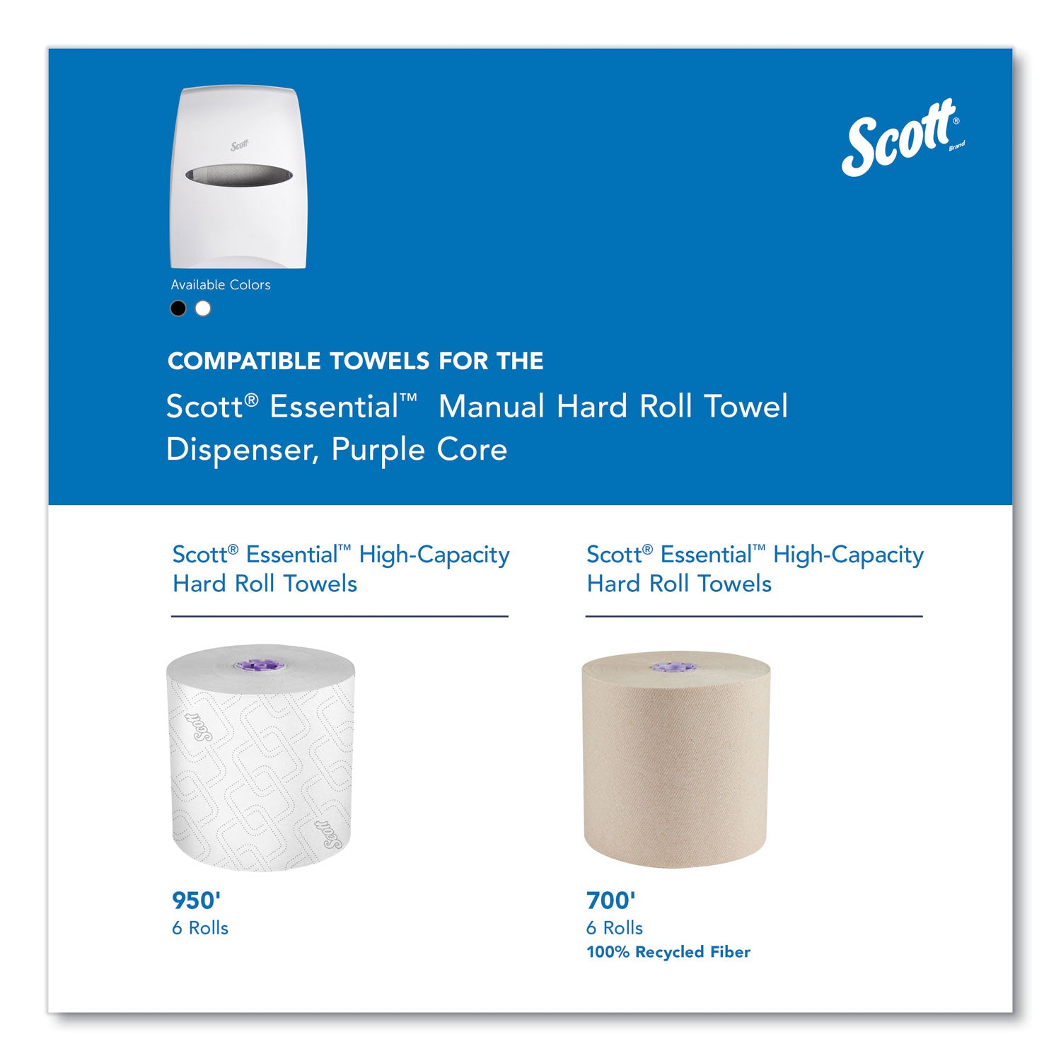 Scott Essential Manual Hard Towel Dispenser - Touchless Dispenser - 16.1" Height x 12.6" Width x 10.2" Depth - White - 1 Carton