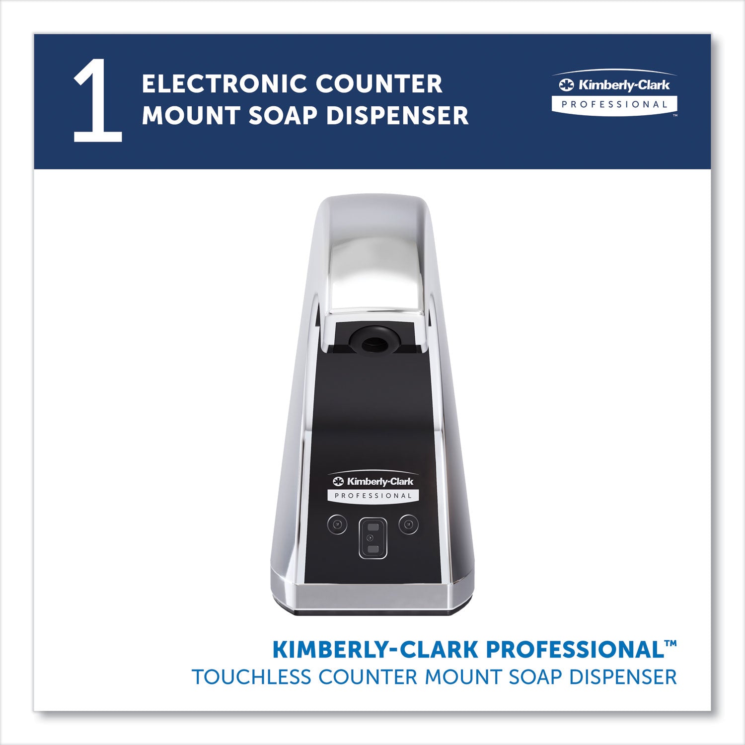 Touchless Counter Mount Skin Care Dispenser, 1.5 L, 2.12 X 4.25 X 5.56, Chrome