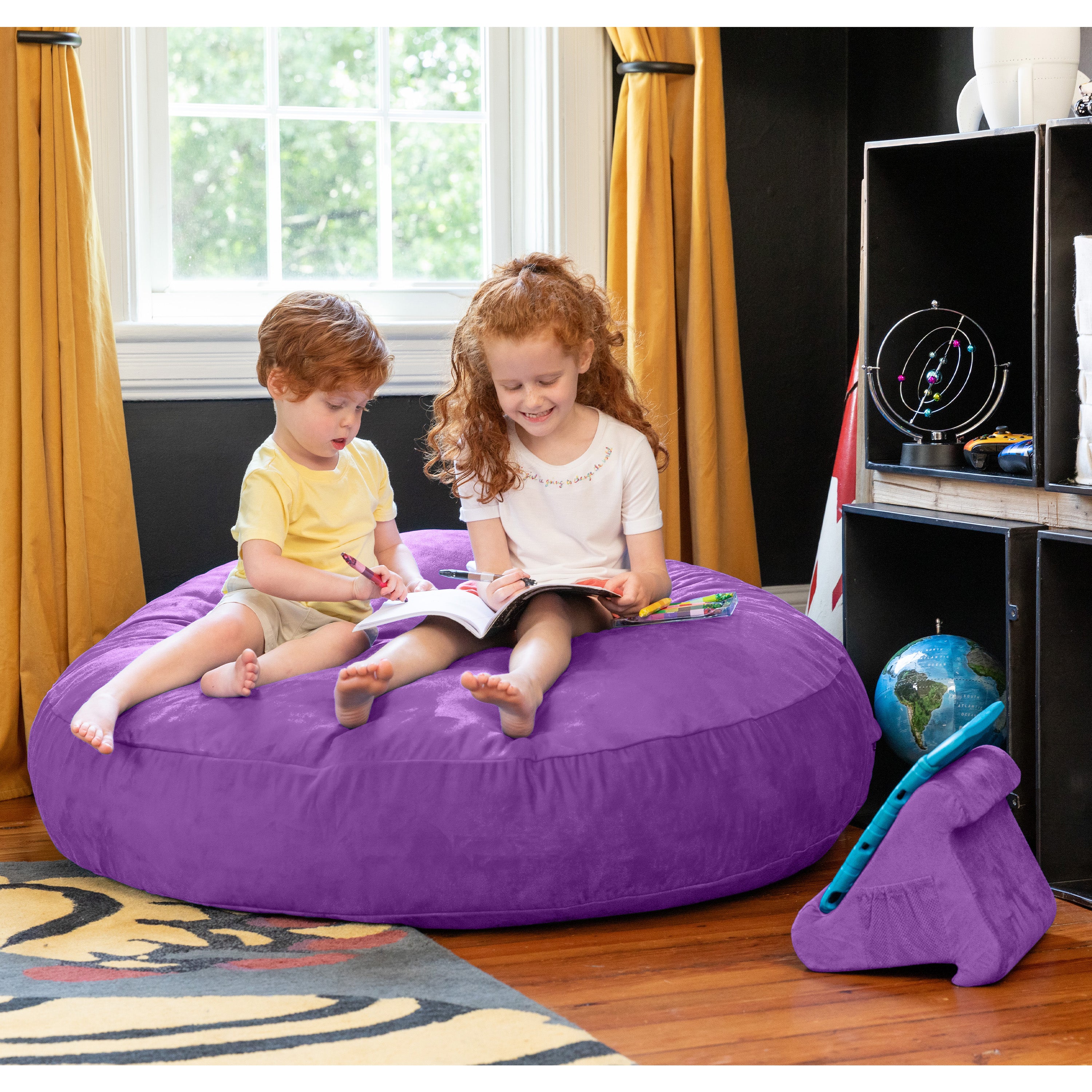 Jaxx Cocoon 4 Foot Bean Bag Chair and Crash Pad, Grape
