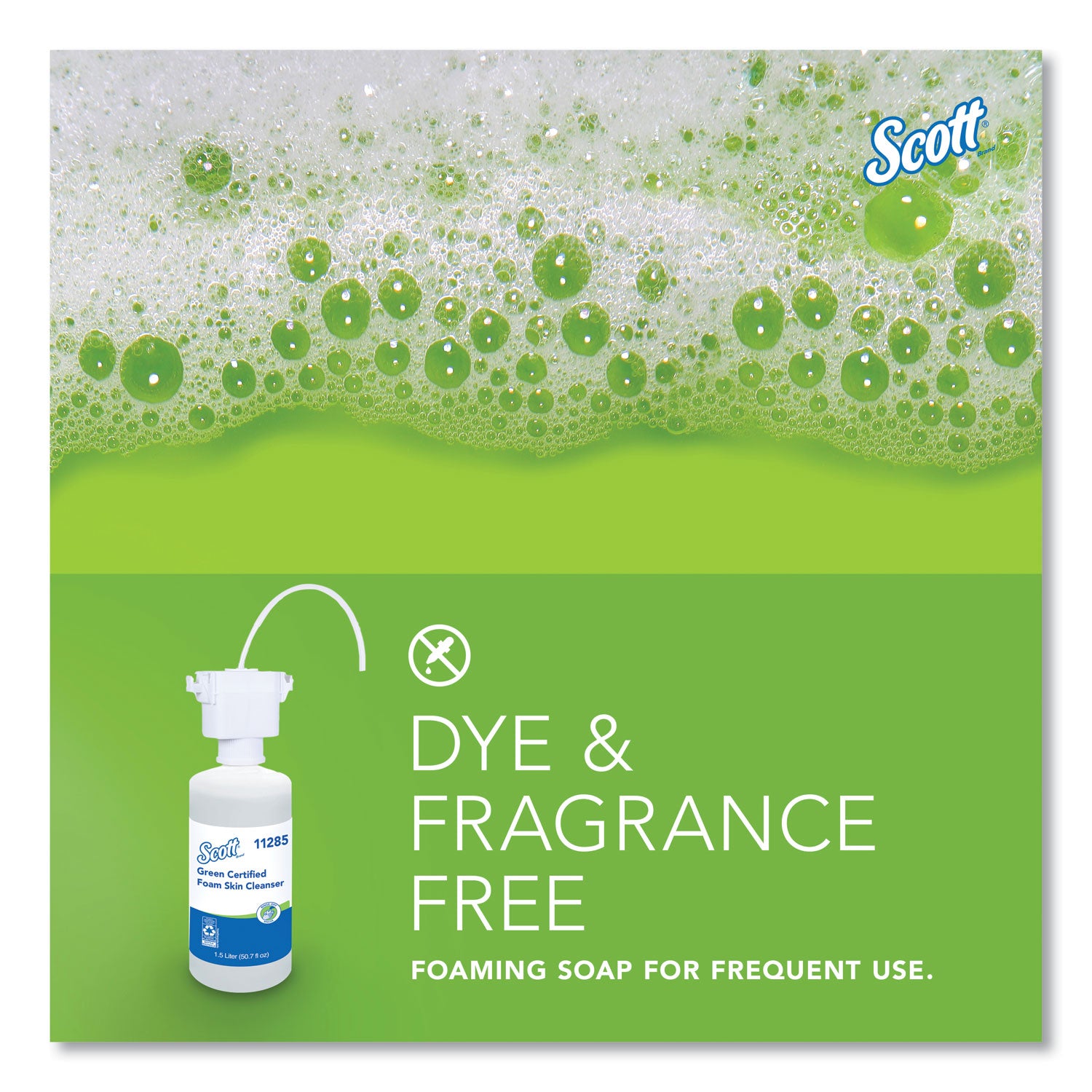 Scott Essential Green Certified Foam Skin Cleanser, Fragrance-Free, Dye-Free, 1.59 Quart, 1 Each
