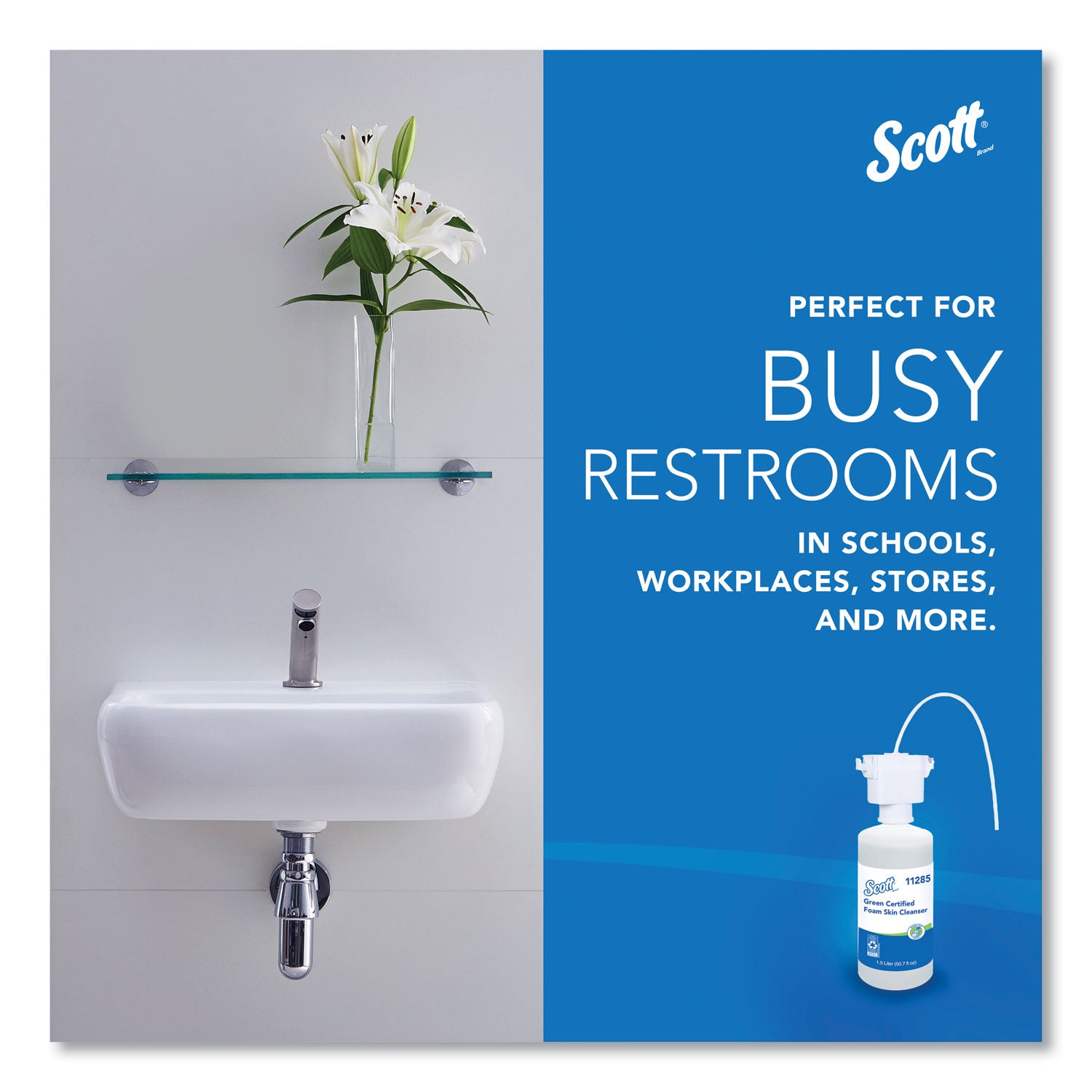 Scott Essential Green Certified Foam Skin Cleanser, Fragrance-Free, Dye-Free, 1.59 Quart, 1 Each