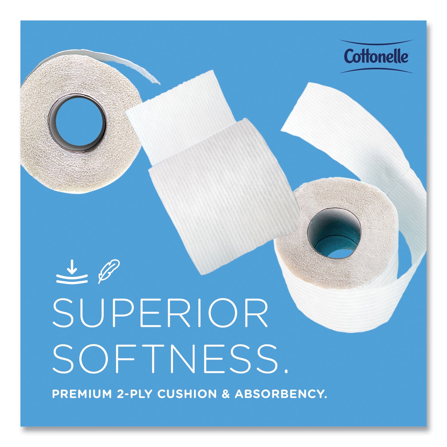 Cottonelle Professional Standard Roll Toilet Paper - 2 Ply - 4" Width x 4" Length - 451 Sheets/Roll - White - 20 / Carton