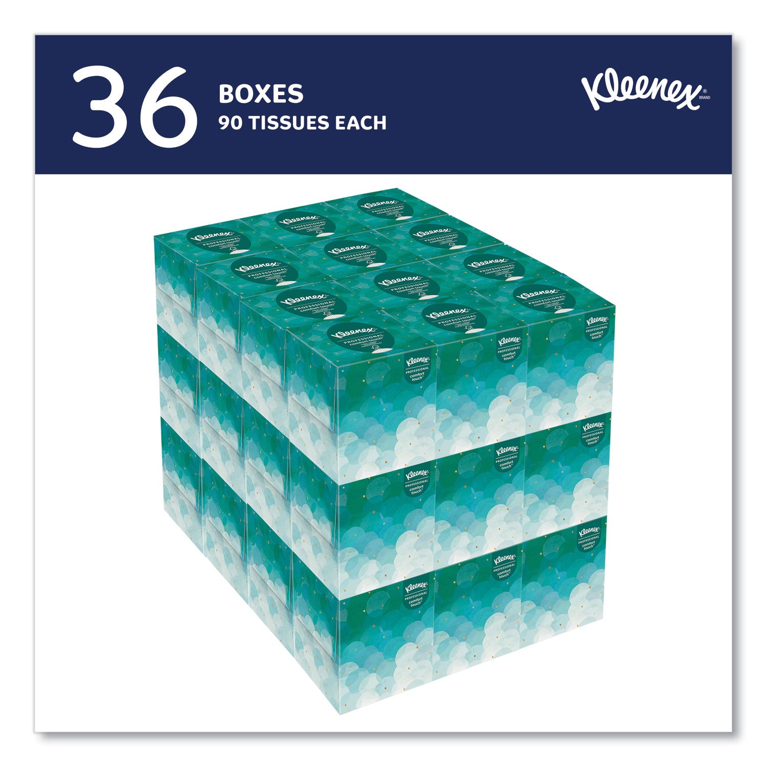 Kleenex Professional Facial Tissue Cube for Business - 2 Ply - 8.40" Width x 8" Length - White - 95/Box - 36 / Carton