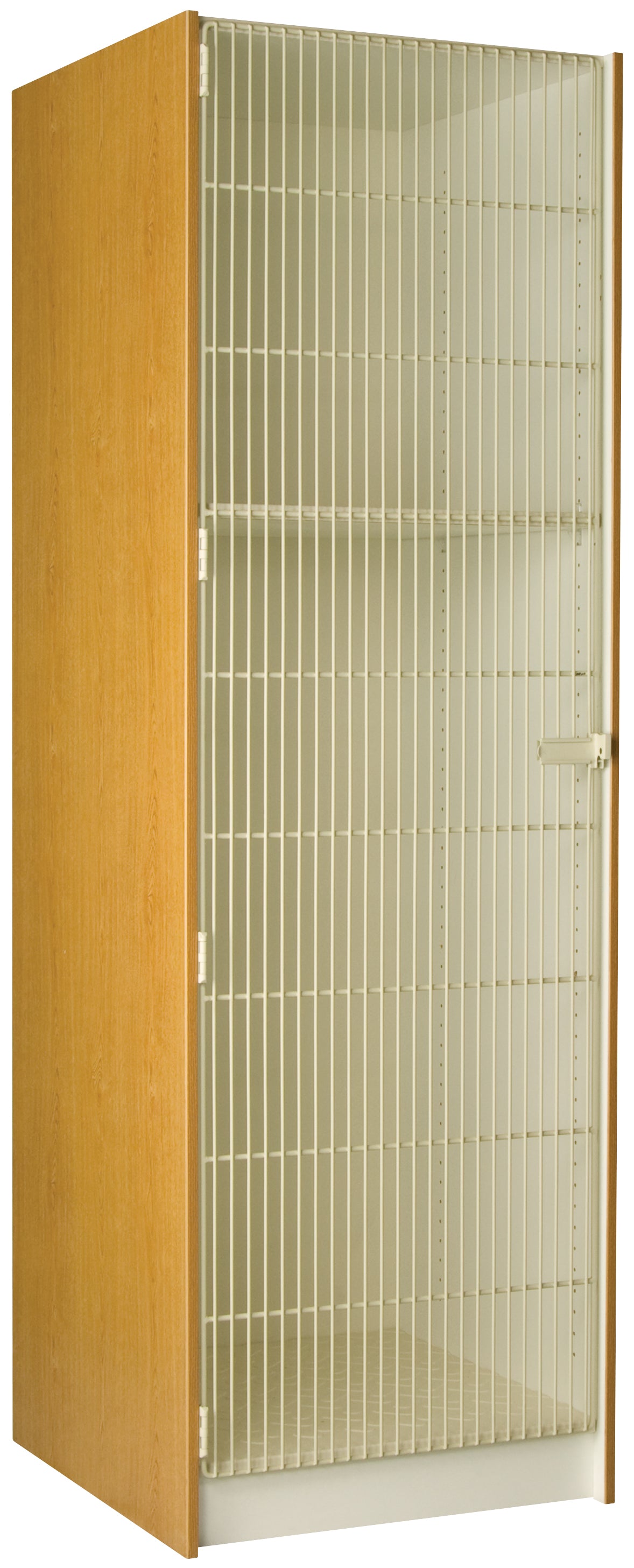 Deep Instrument Storage, Door Style: Acousti-Grille Doors, Battle Creek Oak, 84"H x 27"W x 29"D, 167LB