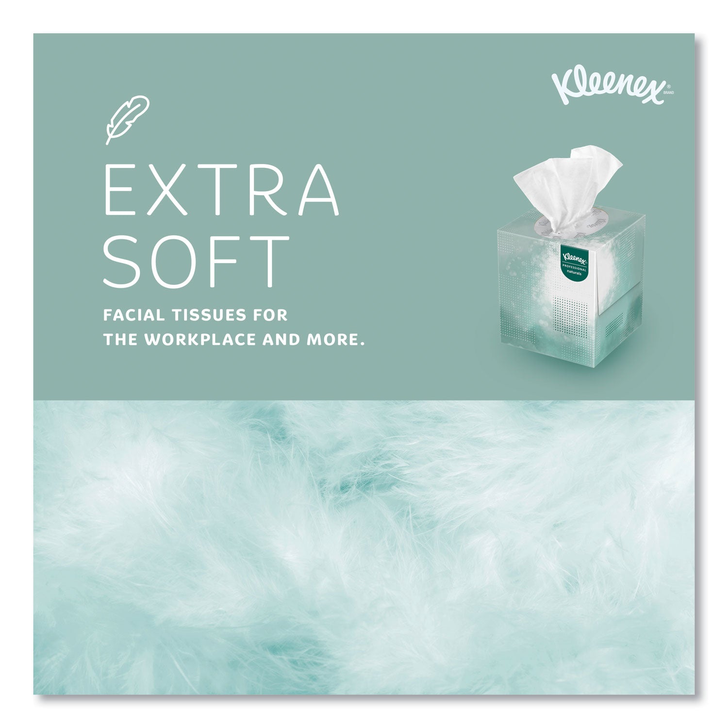 Kleenex Professional Naturals Facial Tissue Cube for Business - 8.30" Width x 7.80" Length - White - Virgin Fiber - 90 / Box